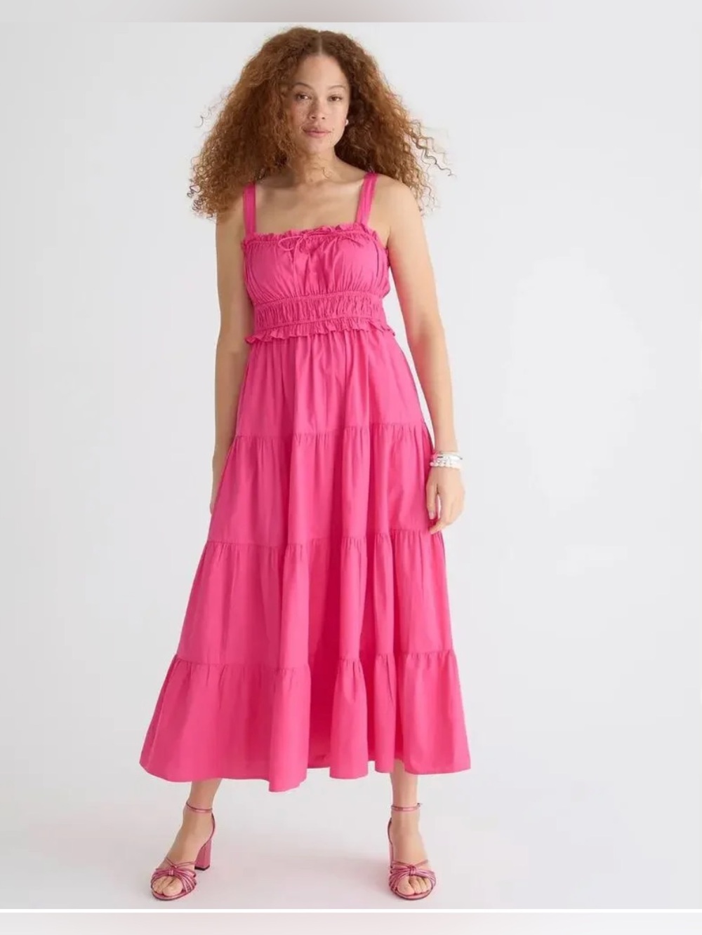 Sevilla Tiered Dress by J.Crew XL Fuchsia Pink